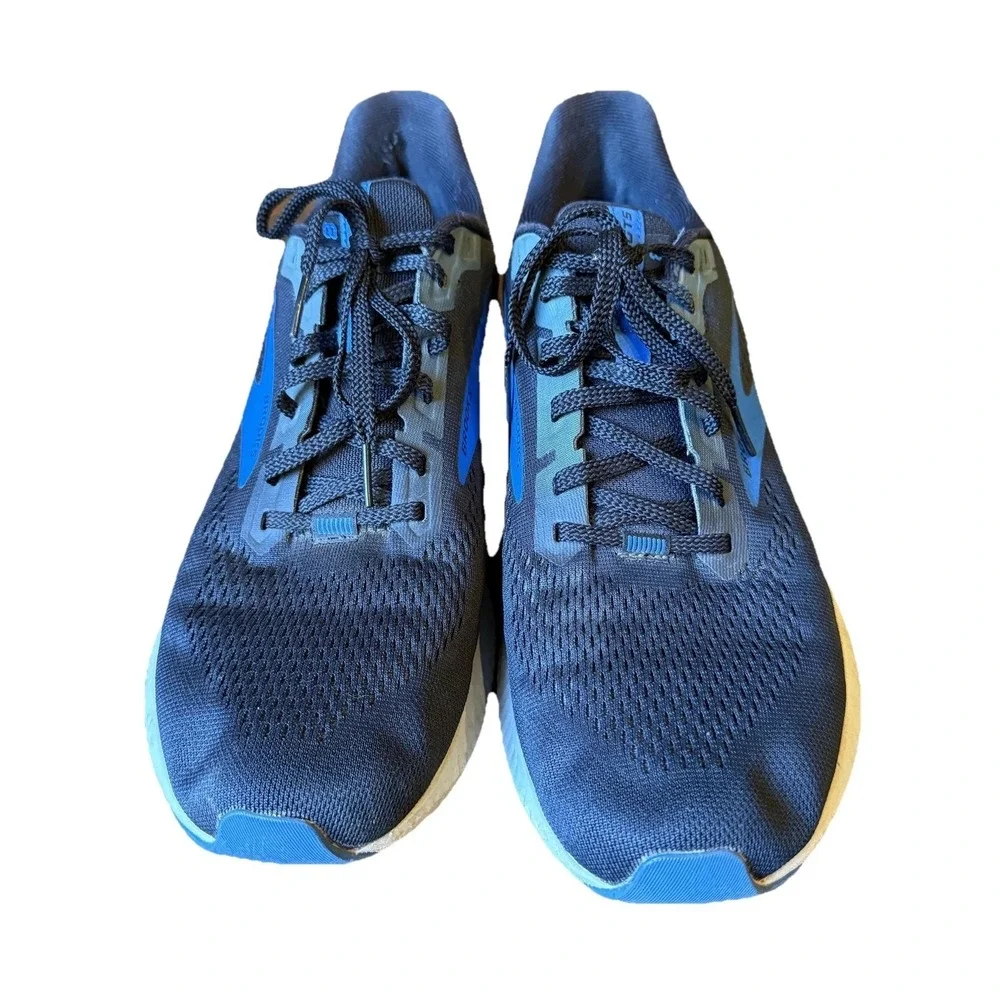 Brooks Launch GTS 8 Mens Size 10.5 Running Shoes Black Blue Support Sneakers